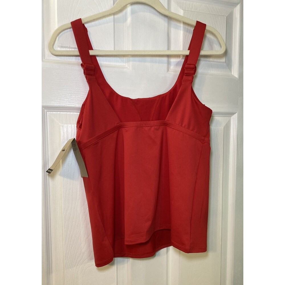 Nike Red Tankini Swim Top Adjustable Strap Logo Women's Size L NWT $60 Retail - Picture 2 of 10